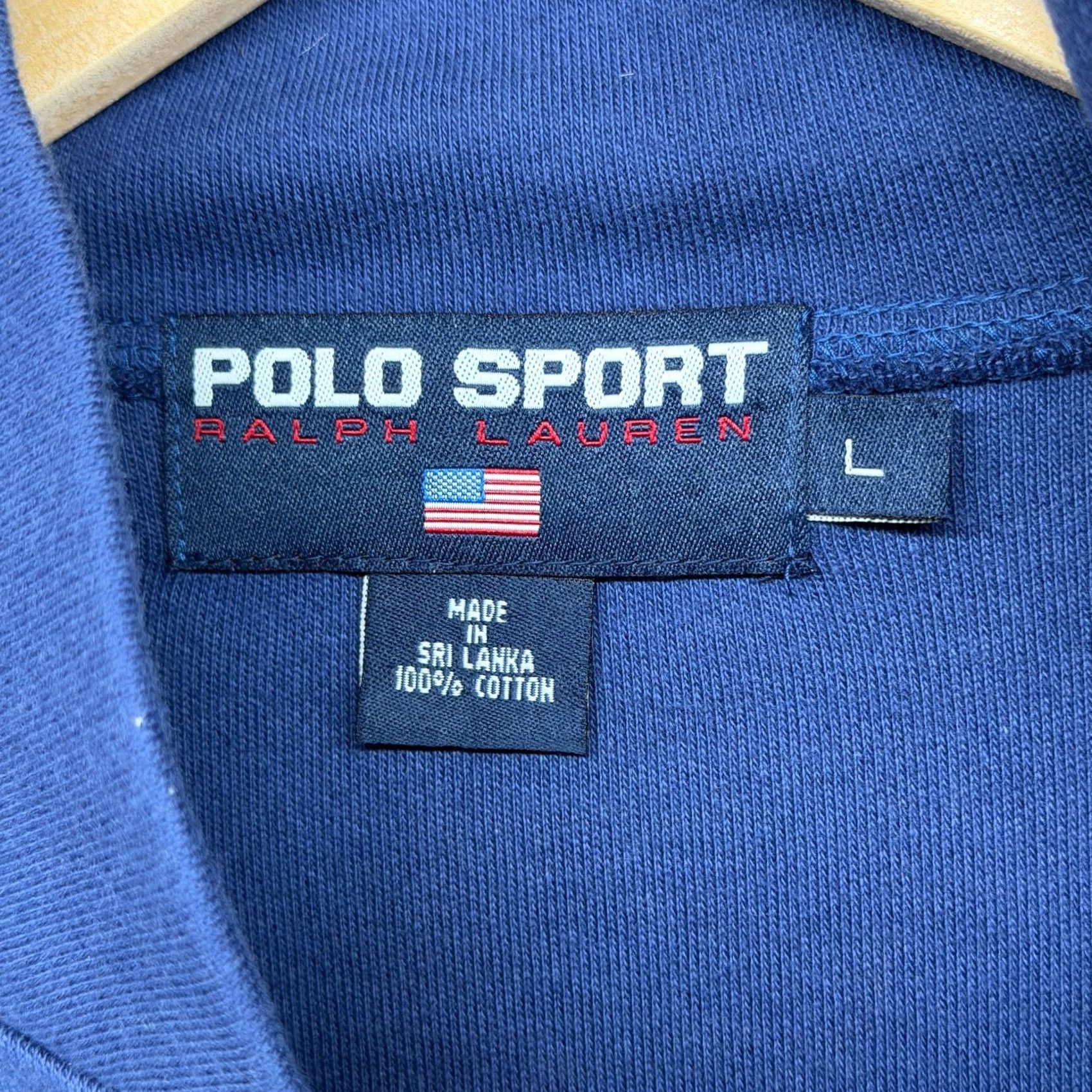 Polo Ralph Lauren POLO SPORT Ralph Lauren Sweatshirt L Striped 1/4 Zip Pullover Cotton Blue Mens Size US L / EU 52-54 / 3 - 5 Thumbnail