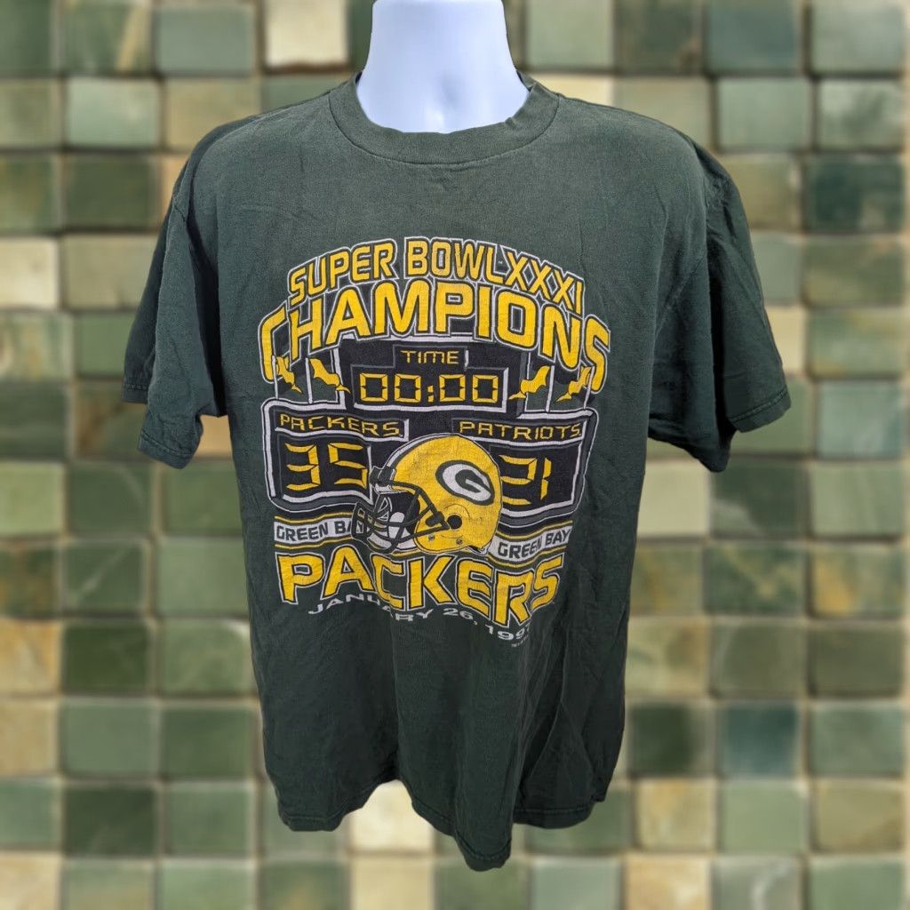 Logo Athletic VINTAGE 1997 Green Bay Packers Super Bowl XXXI Champions T-Shirt Mens Large Green Shirt Size US L / EU 52-54 / 3 - 1 Thumbnail