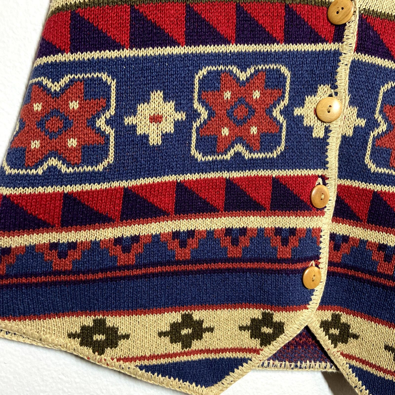 80s Vintage Sweater Vest Westbound Knit V-Neck Floral Aztec