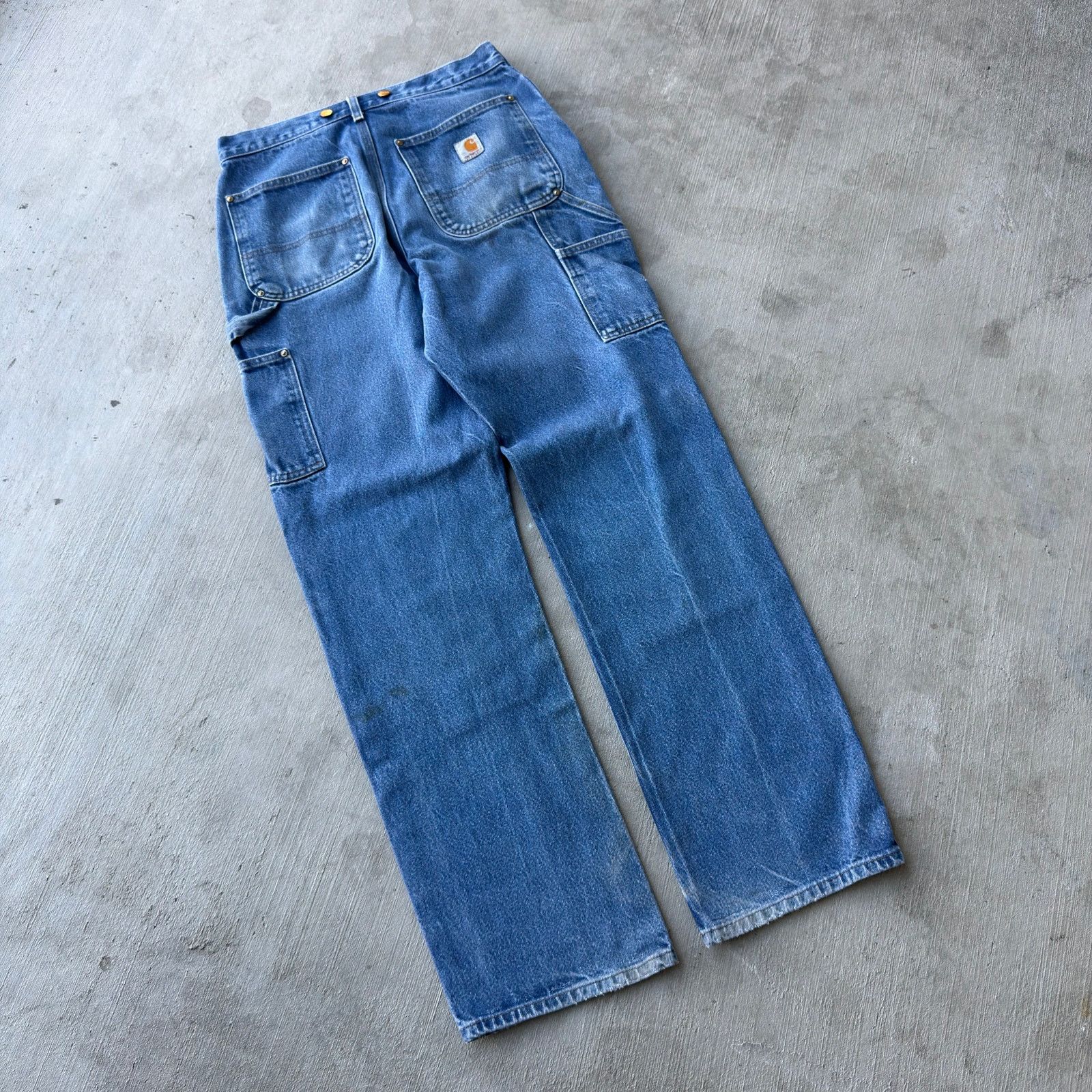 Carhartt × Vintage Carhartt denim blue jeans double knee work carpenter pants Size US 31 - 4 Thumbnail