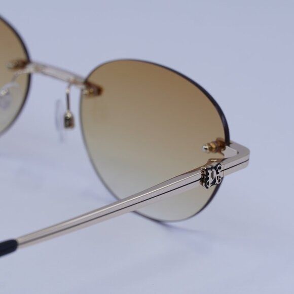 Palm Angels Palm Angels PERI10H CRYSTAL 7622 Sunglasses Gold Oval Frame Size ONE SIZE - 9 Thumbnail