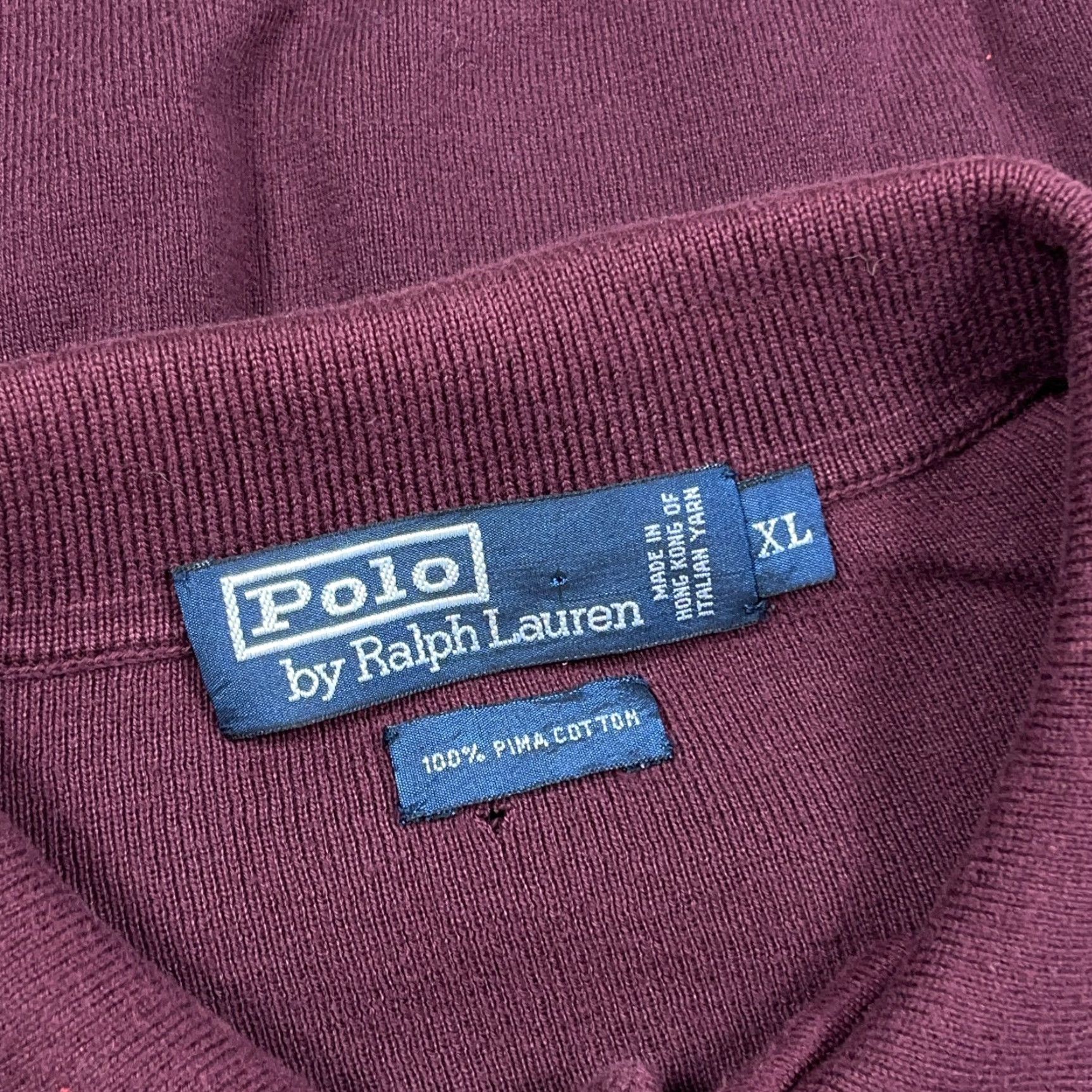 Polo Ralph Lauren Vintage Polo Ralph Lauren Sweater Men XL Marron Collared Pima Cotton Fine Knit Size US XL / EU 56 / 4 - 4 Thumbnail
