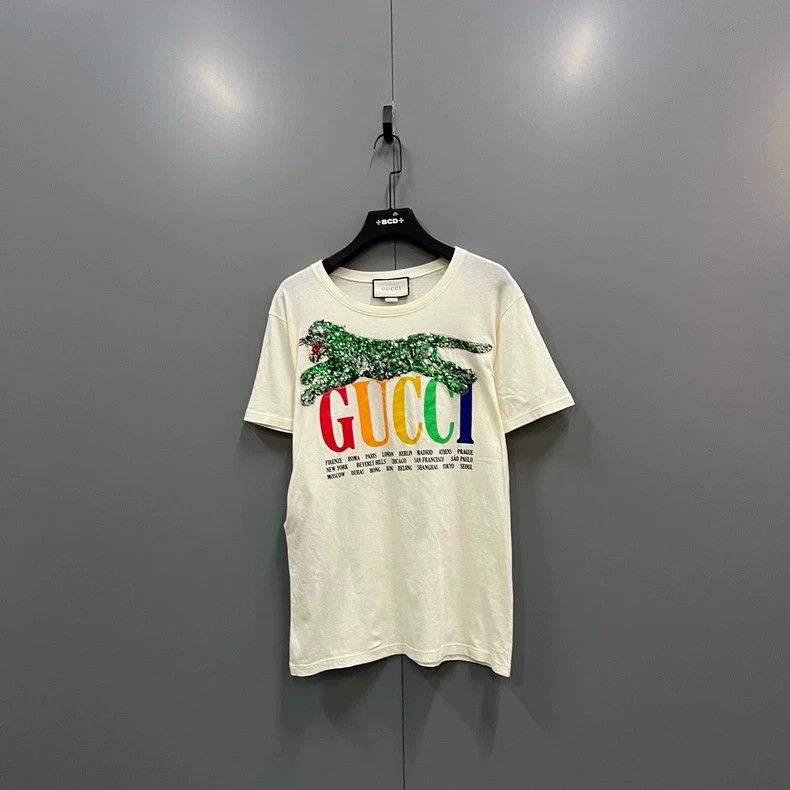 Gucci Gucci Cheetah sequin embroidered short sleeves 2502-Nextarr Size US S / EU 44-46 / 1 - 1 Thumbnail