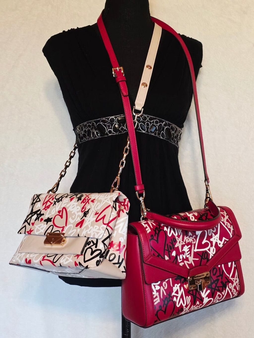 Michael Kors Rare Michael Kors Graffiti Love Heart Bag Bundle — Both With Size ONE SIZE - 1 Thumbnail
