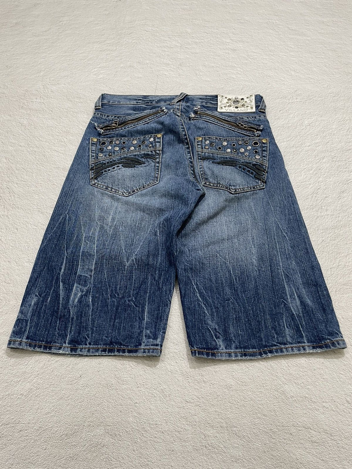 If Six Was Nine × Japanese Brand 2000s Villand Studed Jorts Stonewash Size US 30 / EU 46 - 6 Thumbnail