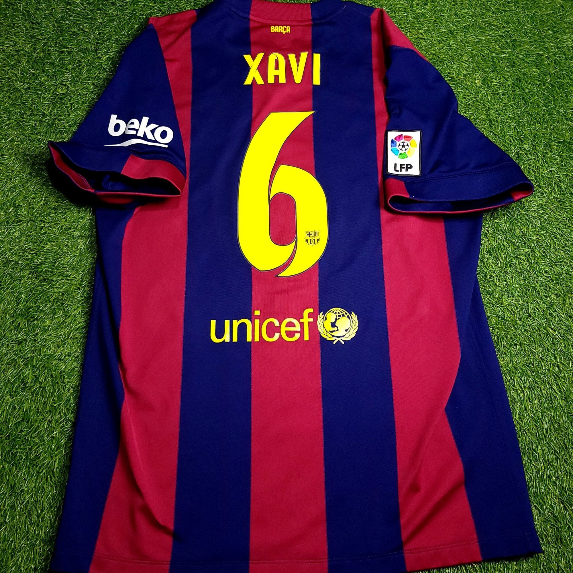 Nike Xavi Barcelona 2014 2015 TREBLE Soccer Jersey XL Size US XL / EU 56 / 4 - 1 Thumbnail