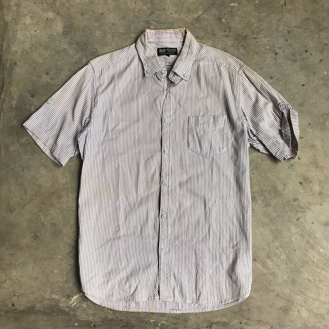 Beams Japan × Beams Plus Vintage Beams Heart Shirt brown stripes White japan Folding Size US L / EU 52-54 / 3 - 9 Thumbnail