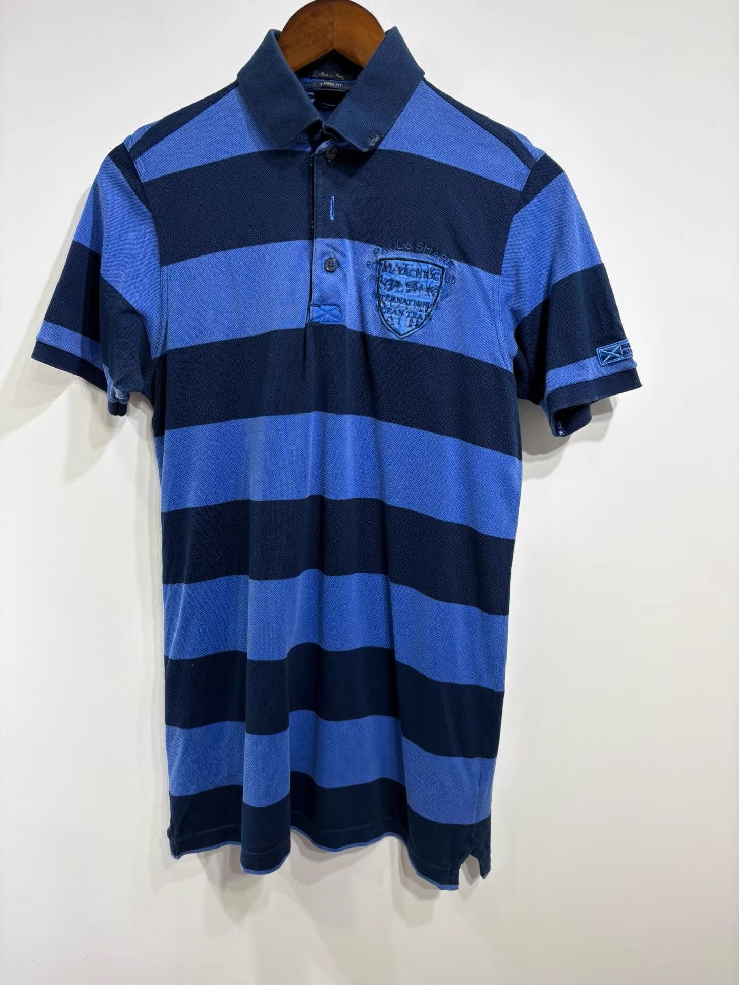 Paul & Shark Paul&shark Men's Blue Striped Short Sleeve Polo Shirt K29 Size US M / EU 48-50 / 2 - 1 Thumbnail