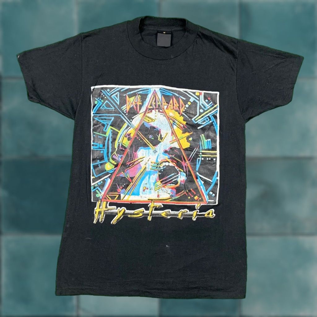 Vintage VINTAGE Def Leppard Hysteria T-Shirt Tour 1987 1988 Men Medium Black Rock Music 80s Concert Size US M / EU 48-50 / 2 - 1 Thumbnail