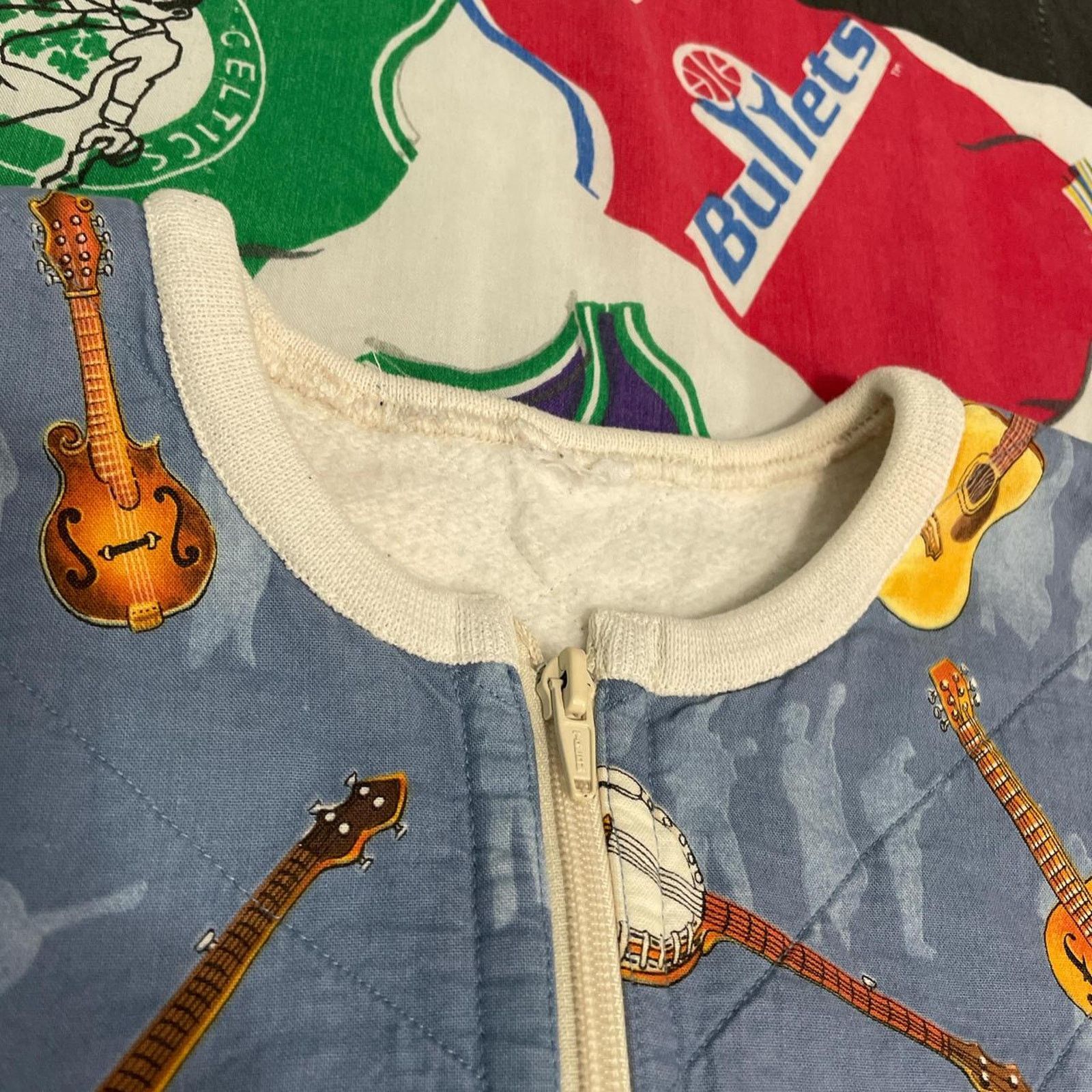 Vintage True Vintage 80s Acoustic Guitar Banjo Talon Zipper Sweater Size US S / EU 44-46 / 1 - 8 Thumbnail