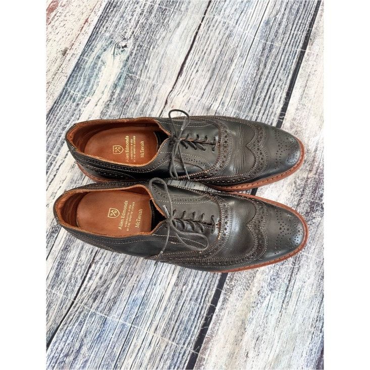 Allen Edmonds Allen Edmonds Men's Black Leather Wingtip Brogues - Classic Size US 12 / EU 45 - 2 Thumbnail