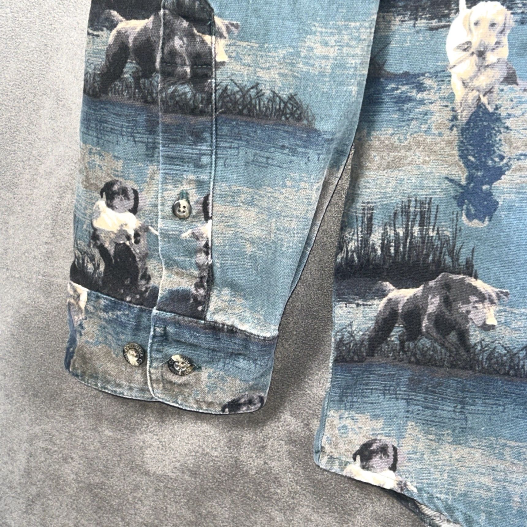 Vintage Columbia River Lodge Lab All Over Print Button Down Long Sleeve Mens L Size US L / EU 52-54 / 3 - 7 Thumbnail