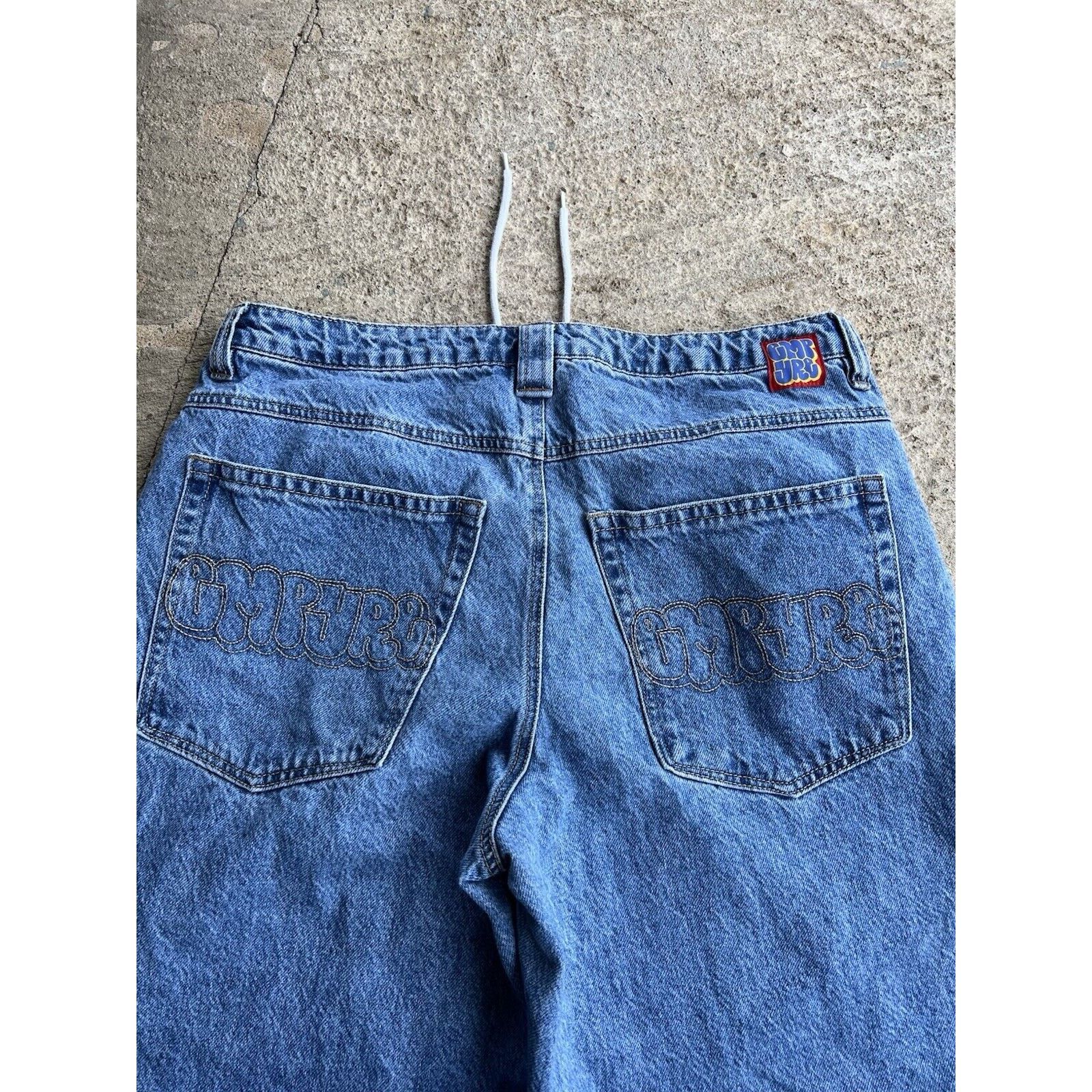 Empyre Empyre Relax Denim Embroidery Jeans JNCO Style Baggy 34x29 Size US 34 / EU 50 - 2 Thumbnail