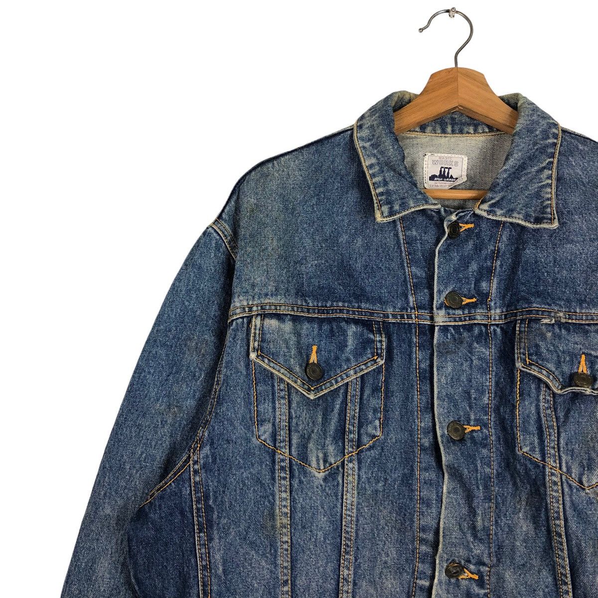 Japanese Brand 🔥Vtg Trucker Denim Jacket Worker Wear Basic Union Made Size US M / EU 48-50 / 2 - 7 Thumbnail