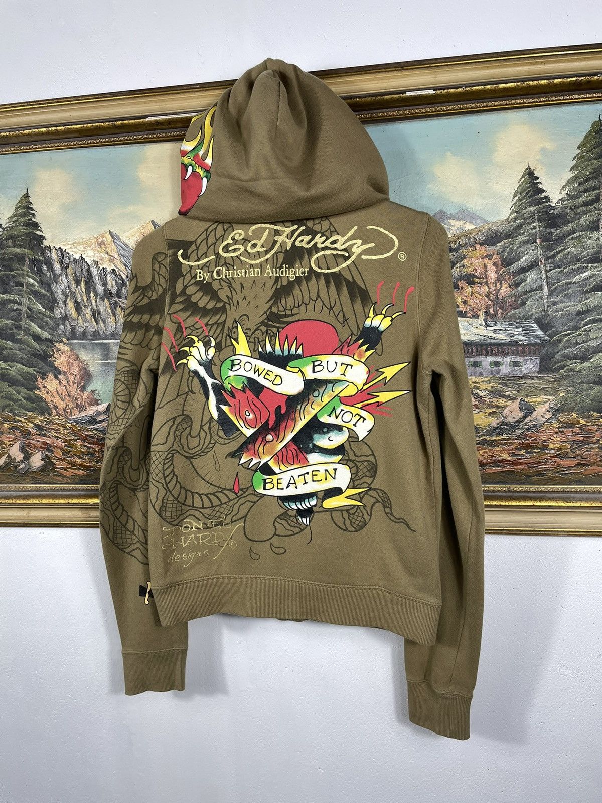 Christian Audigier × Ed Hardy × Vintage Ed Hardy Retro 00s Hoodie Cyber Affliction Grunge Hiphop Rap Size S / US 4 / IT 40 - 8 Thumbnail