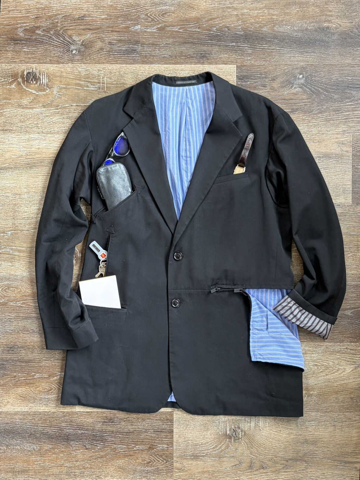 Yohji Yamamoto Pour Homme 17AW K Notch Zipped Blazer Size 44L - 1 Thumbnail