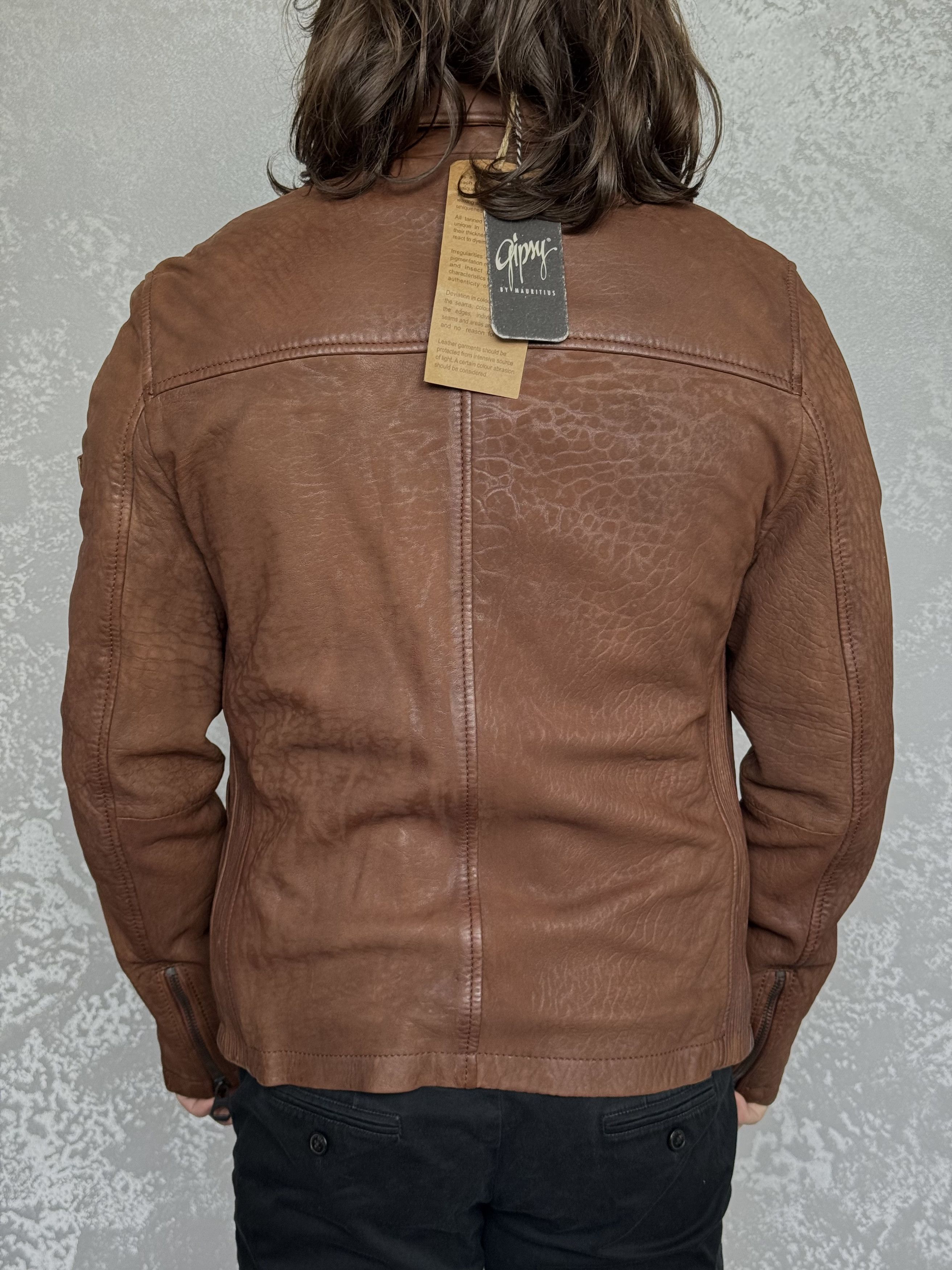 Gypsy × Vintage NEW Gipsy by Mauritius Brown Slim Fit Leather Jacket Size S Size US S / EU 44-46 / 1 - 4 Thumbnail