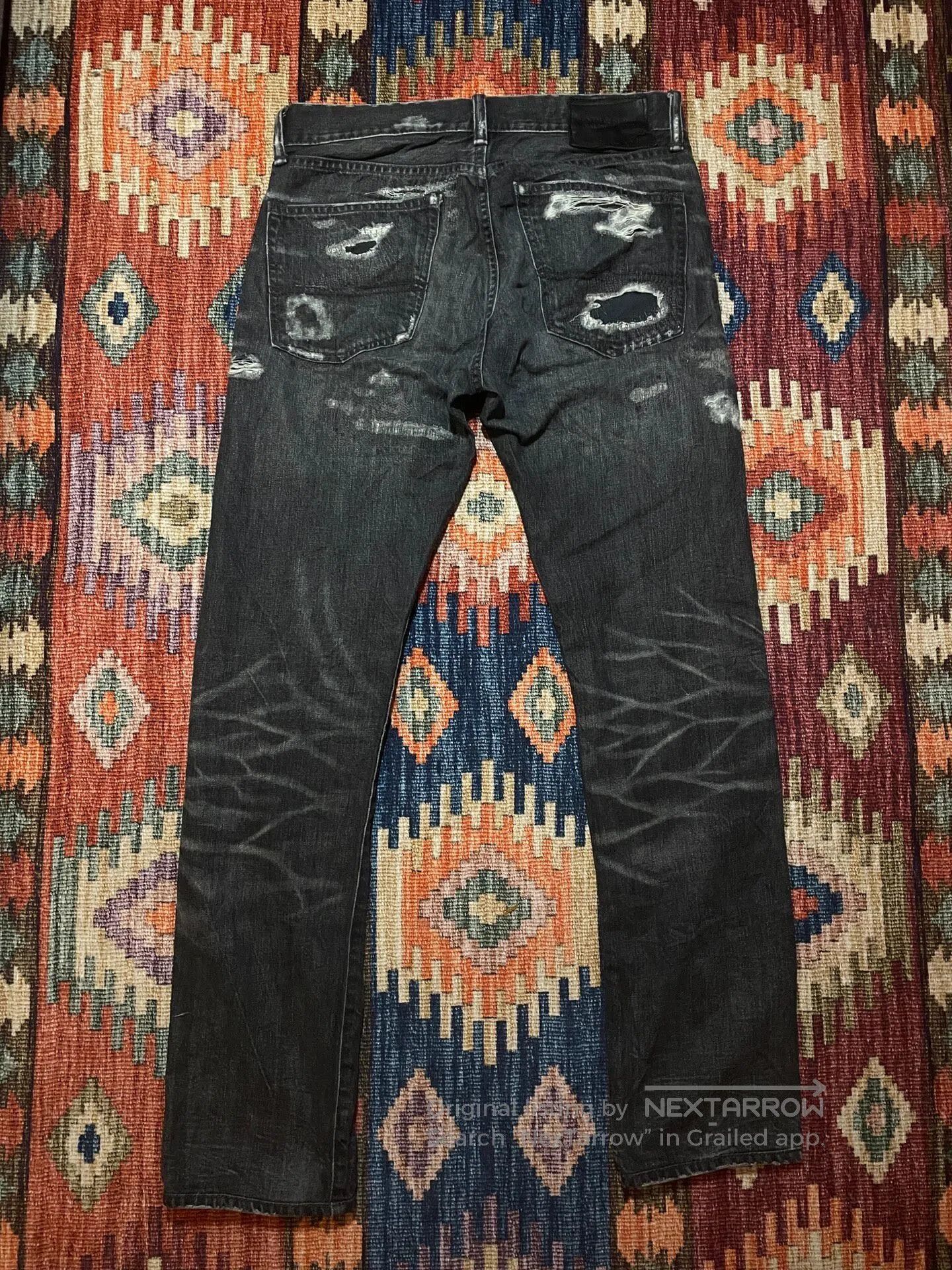 RRL Ralph Lauren size M Aging the patch hole denim pants| Archive 