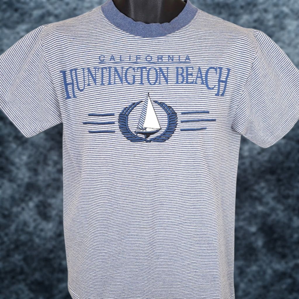 Vintage VINTAGE Huntington Beach T Shirt Mens Size Medium Blue 90s Sailing Made In USA Size US M / EU 48-50 / 2 - 1 Thumbnail