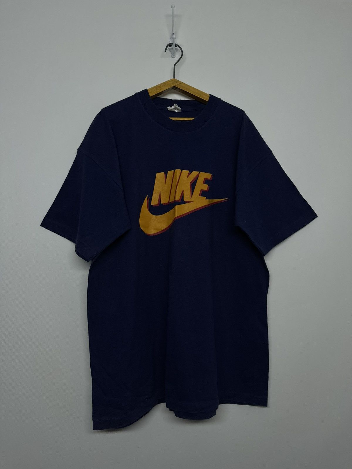 Nike Vintage 1980s Nike Blue Tag Swoosh Shirt Single Stitch Size US L / EU 52-54 / 3 - 2 Thumbnail