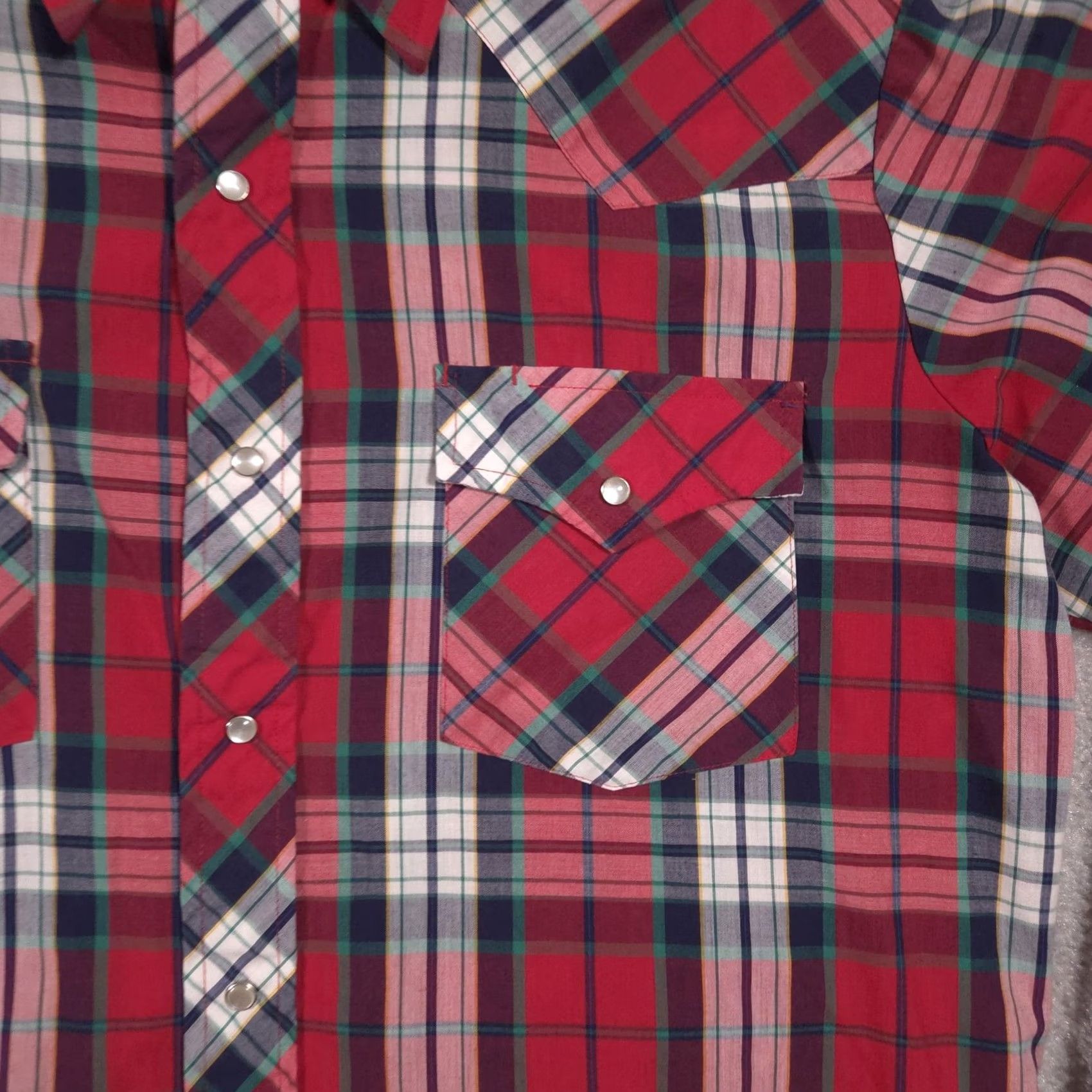 Vintage VINTAGE Williams Bay Shirt Mens Large Red Western Pearl Snap Long Sleeve Cowboy Size US L / EU 52-54 / 3 - 3 Thumbnail