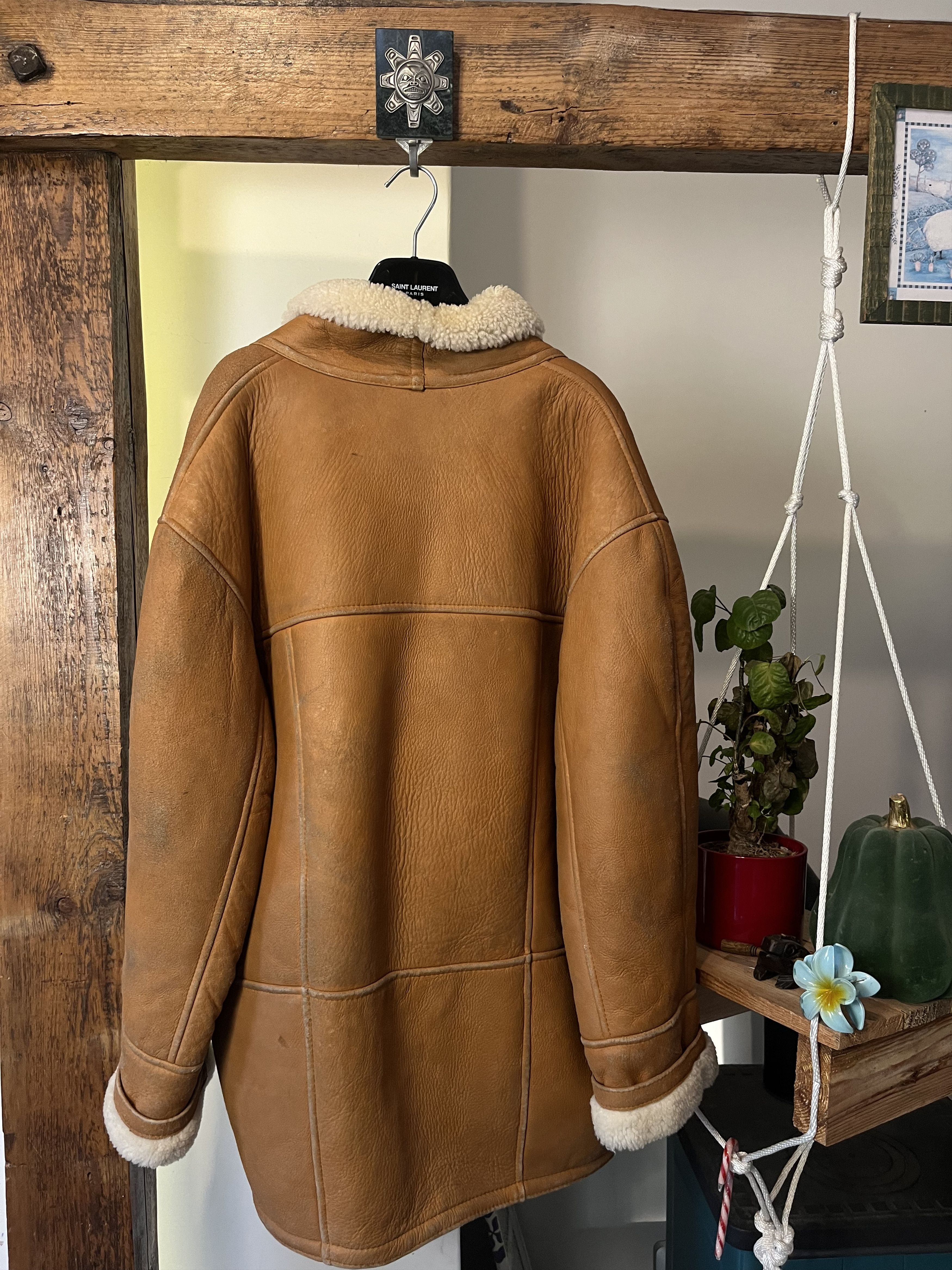 Other Vintage 80s Real Leather Wool Military Heavy Coat Size US L / EU 52-54 / 3 - 3 Thumbnail