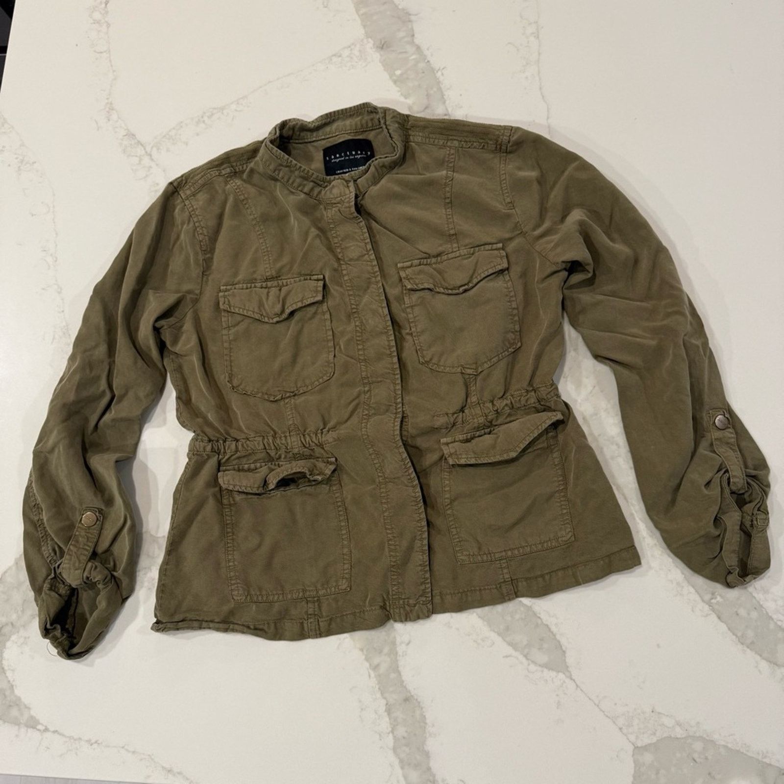 Sanctuary Sanctuary SnapFront Safari Cargo Jacket Womens Medium Green Size M / US 6-8 / IT 42-44 - 2 Thumbnail