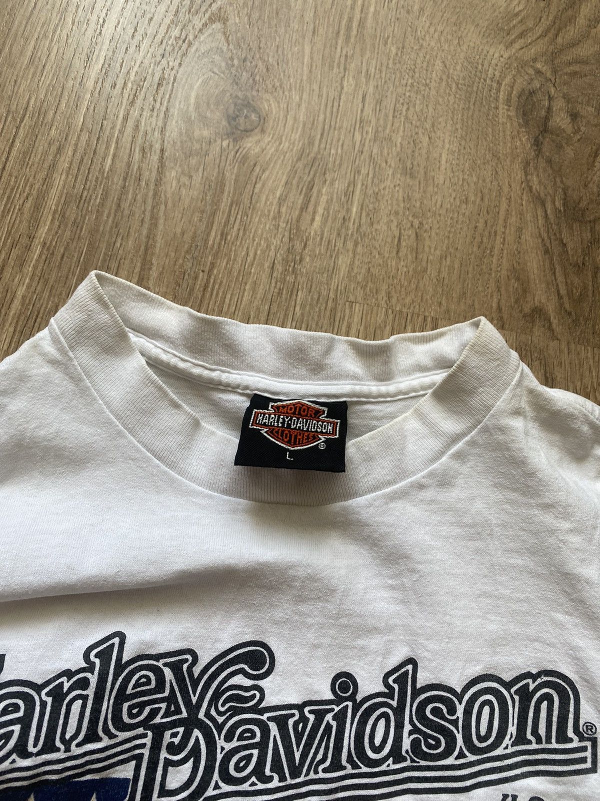 Harley Davidson × Vintage Vintage 1991 Harley Davidson 3D Emblem flag USA Tee VERYRARE Size US L / EU 52-54 / 3 - 5 Thumbnail