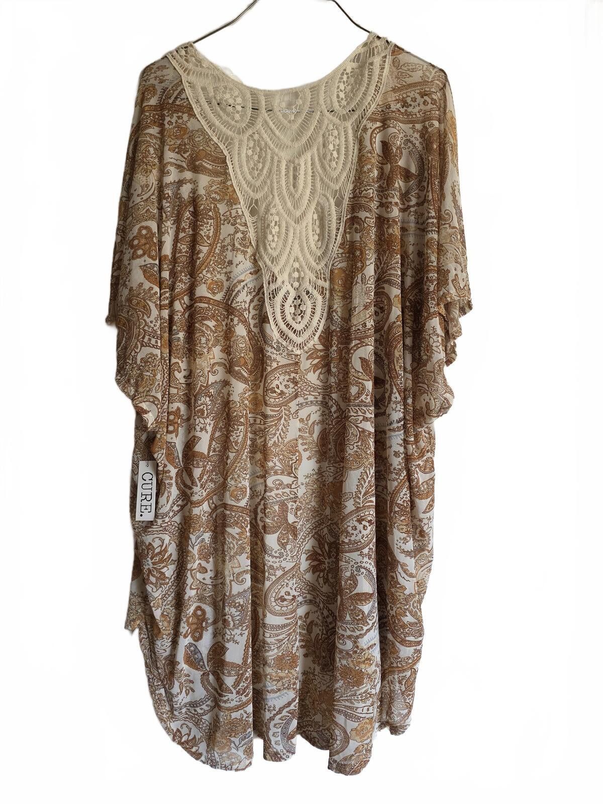 J.Crew Cure XL Brown Paisley Lightweight Semi Sheer Open Cardigan Size XL / US 12-14 / IT 48-50 - 3 Thumbnail
