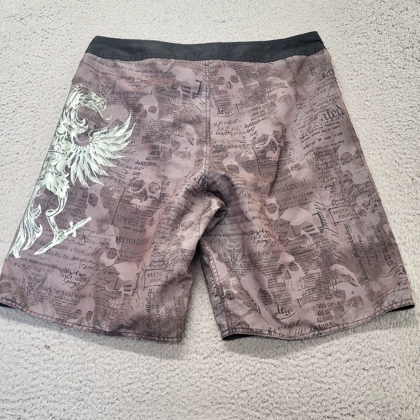 Joe Boxer Joe Boxer Board Shorts Men Size 34 Black Skulls Eagle Swim Trunks Size US 34 / EU 50 - 4 Thumbnail