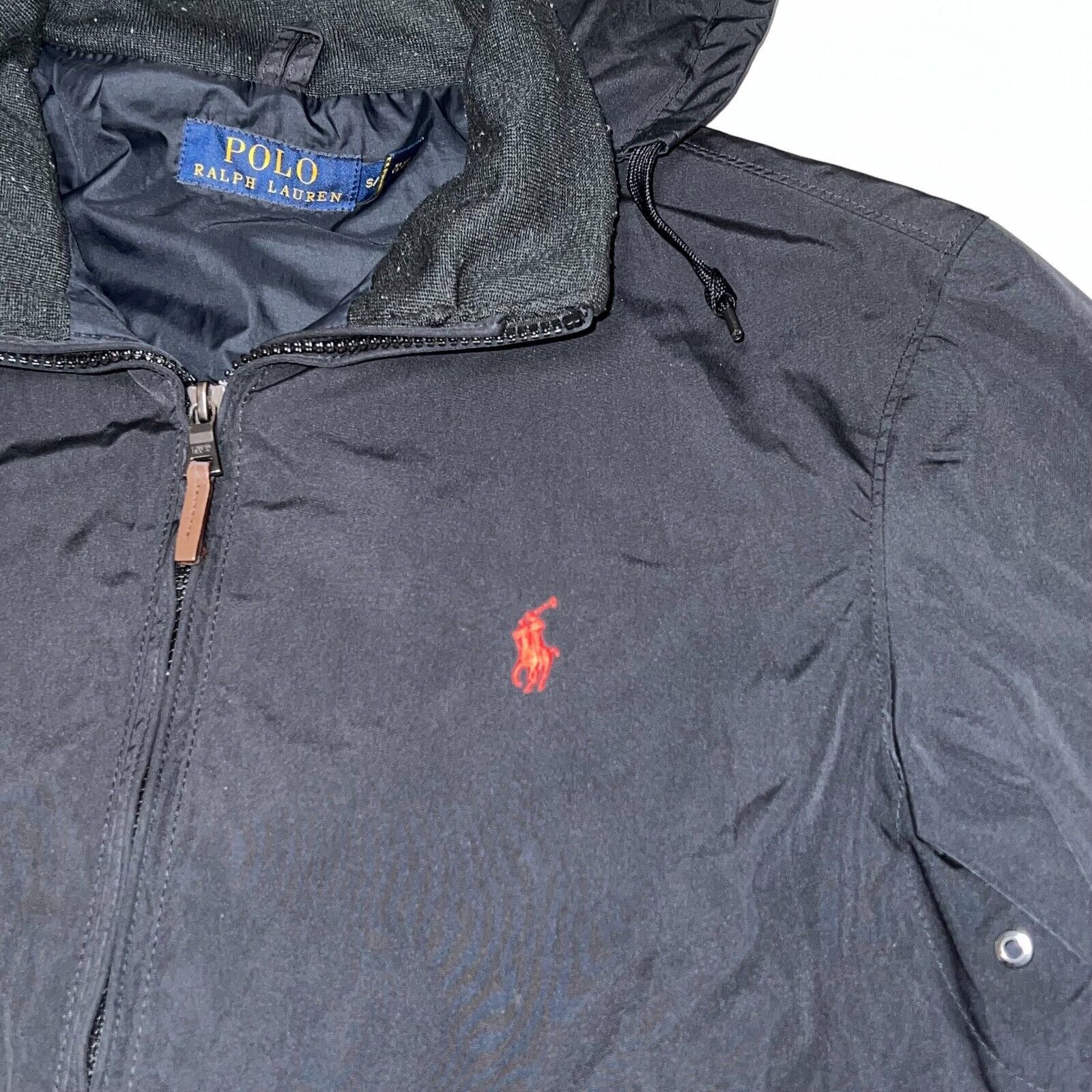 Polo Ralph Lauren Polo Ralph Lauren Full Zip Rain Jacket Mens Small Black Hood Size US S / EU 44-46 / 1 - 2 Thumbnail