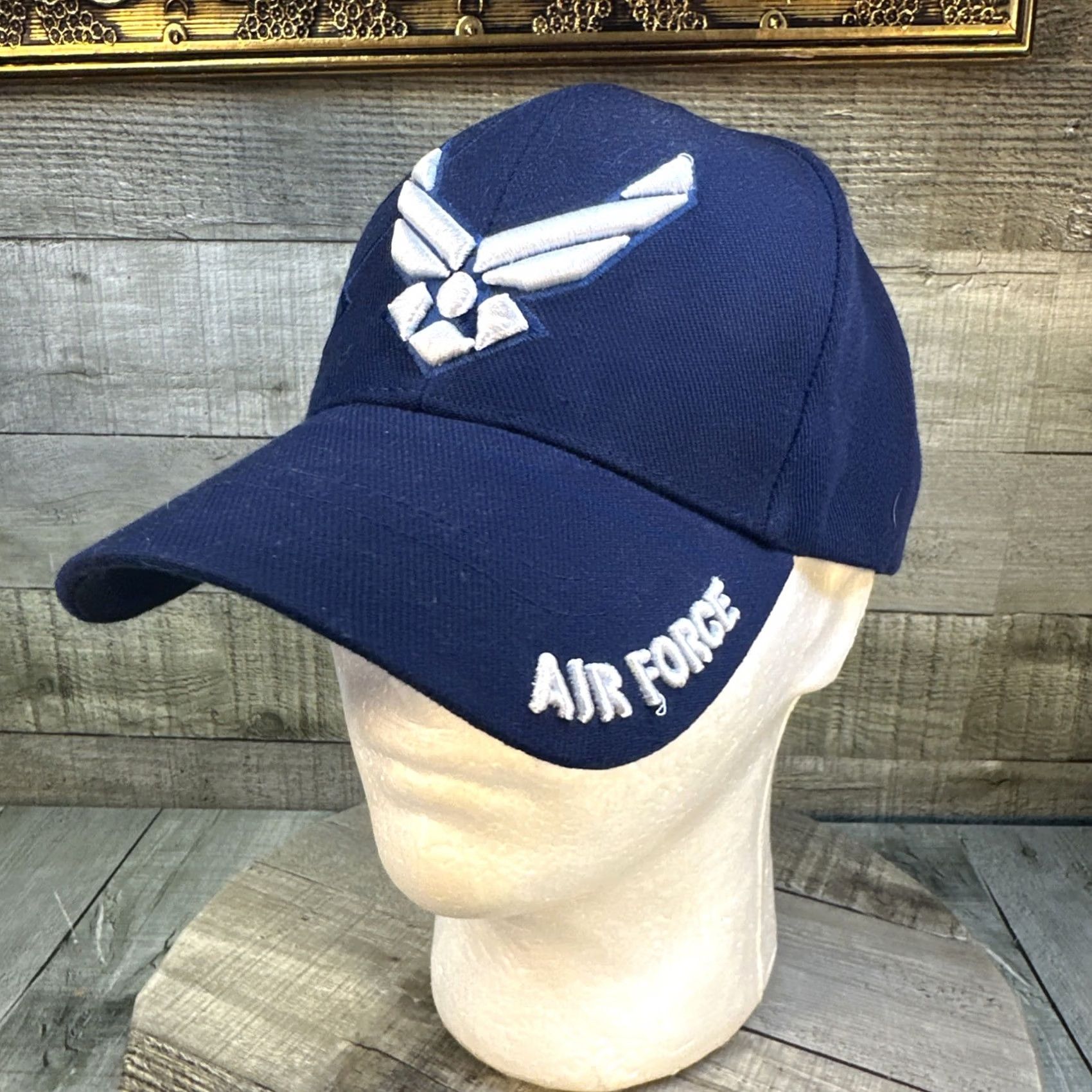 Vintage U.S. Air Force Hat Blue Embroidered Logo Adjustable Military Cap USAF Men's One Size Baseball Cap Size ONE SIZE - 4 Thumbnail