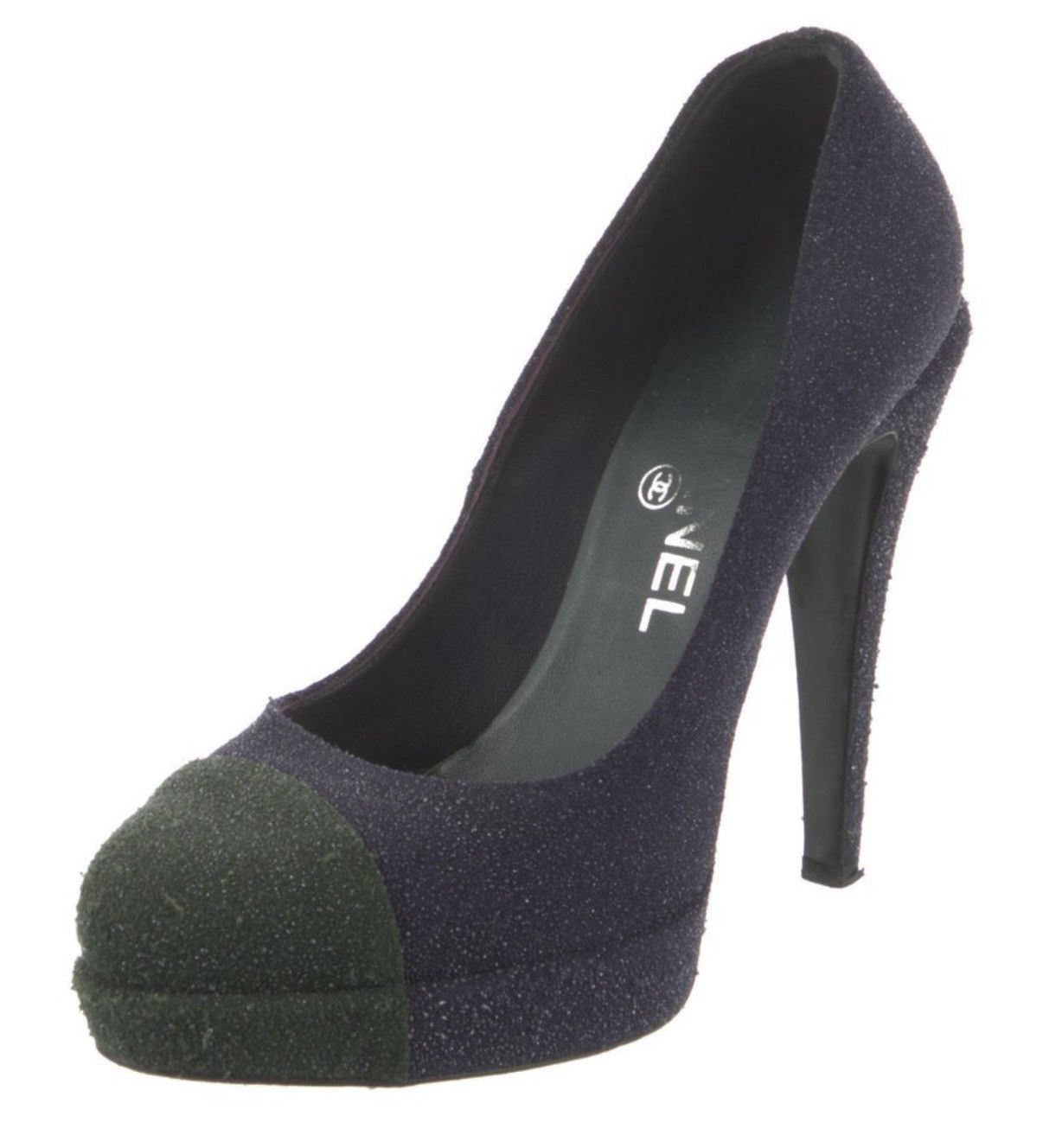 Chanel Chanel Interlocking CC Logo Glitter Suede Pumps Size US 6.5 / IT 36.5 - 2 Thumbnail