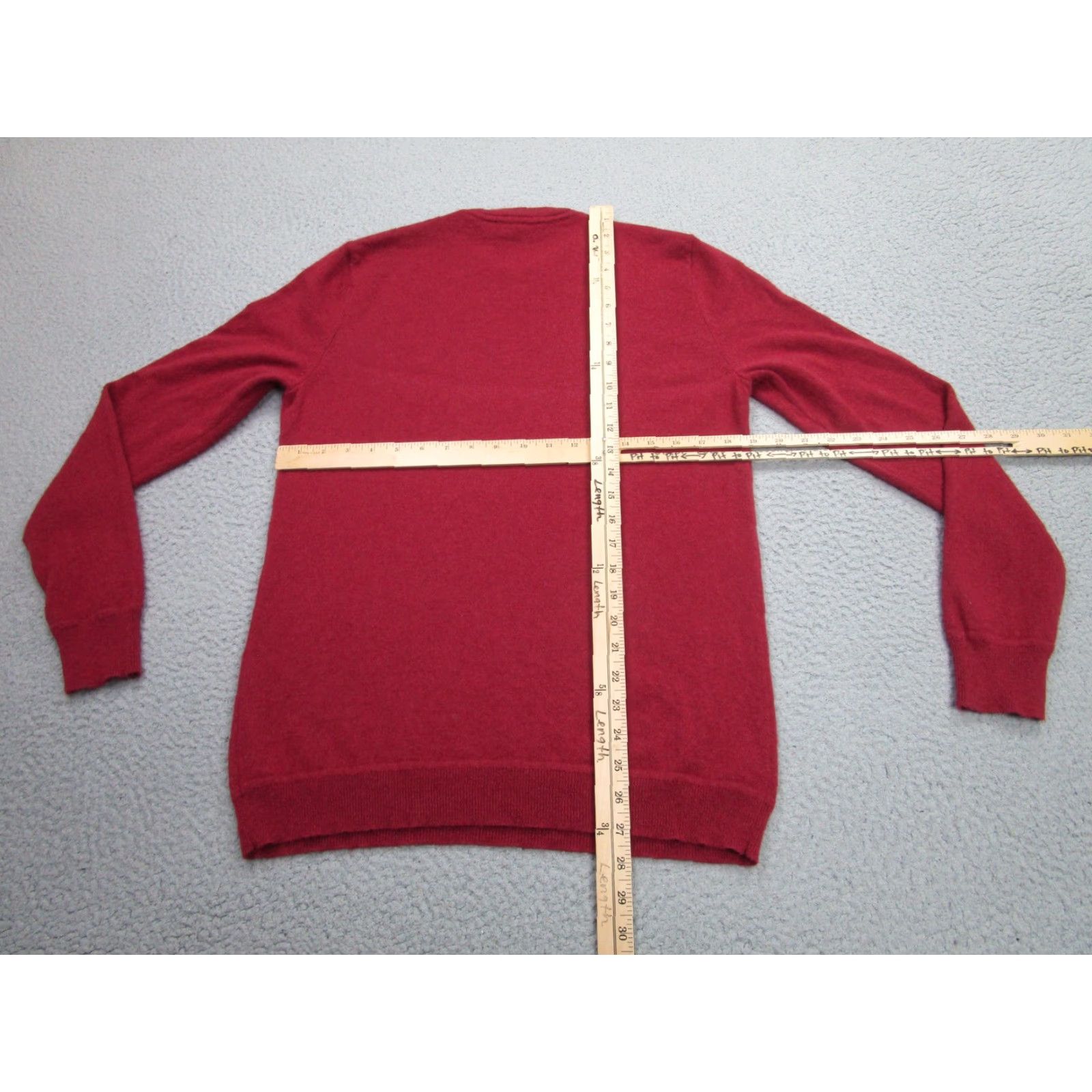 Theory Theory Mens Sweater Knit Pullover Red Crewneck Solid Classic M Size US M / EU 48-50 / 2 - 7 Thumbnail