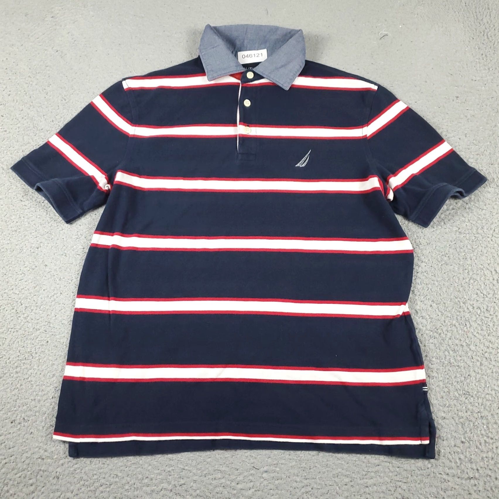 Nautica Nautica Polo Shirt Mens Small Blue Striped Casual Short Sleeve Regular Fit Size US S / EU 44-46 / 1 - 3 Thumbnail