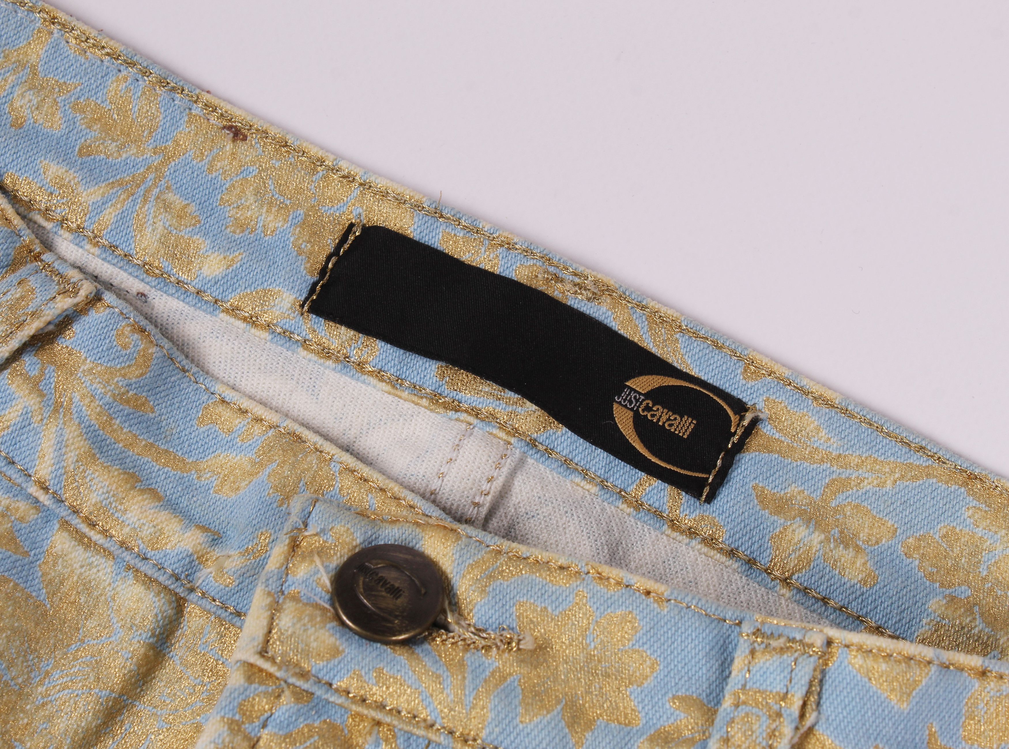 Just Cavalli Vintage Just Cavalli Floral Baroque Bootcut Denim Jeans Size 28" / US 6 / IT 42 - 3 Thumbnail
