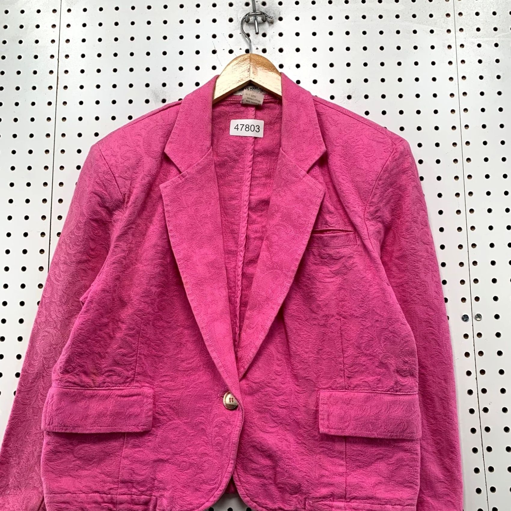 Guess VINTAGE Guess Blazer Womens M Pink Floral 90s Cotton Textured Glam 90s Mens Womens Size M / US 6-8 / IT 42-44 - 4 Thumbnail