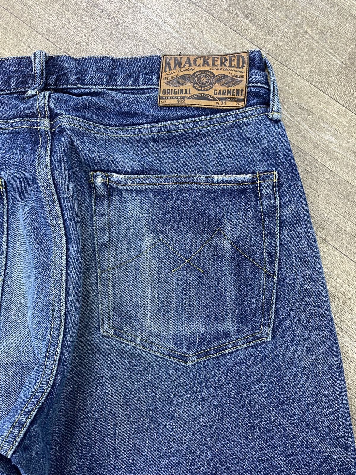 Japanese Brand Knackered Japan Distressed Selvedge Raw Denim Faded Jeans Size US 34 / EU 50 - 16 Thumbnail