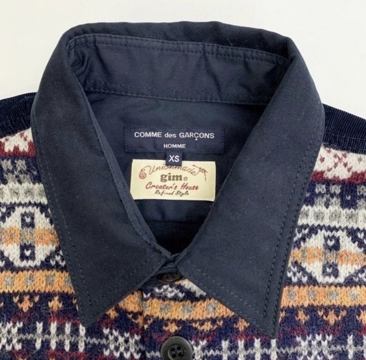 Comme des Garcons Navy blue knitted shirt 2412-Nextarrow Size US XS / EU 42 / 0 - 6 Thumbnail