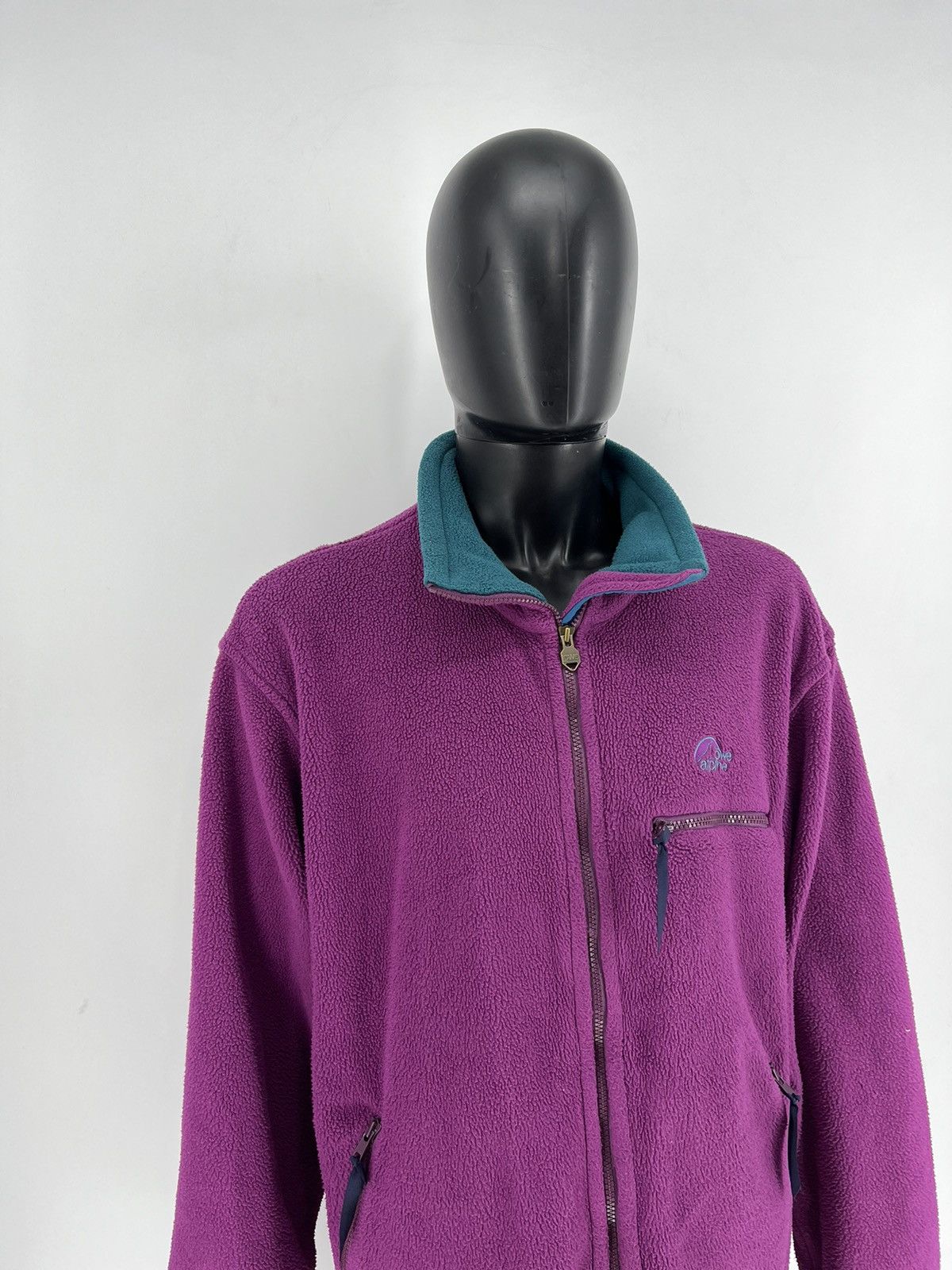 Polartec 90s Vintage Lowe Alpine Polartec Plum Fleece Zip Jacket XL Size US XL / EU 56 / 4 - 3 Thumbnail