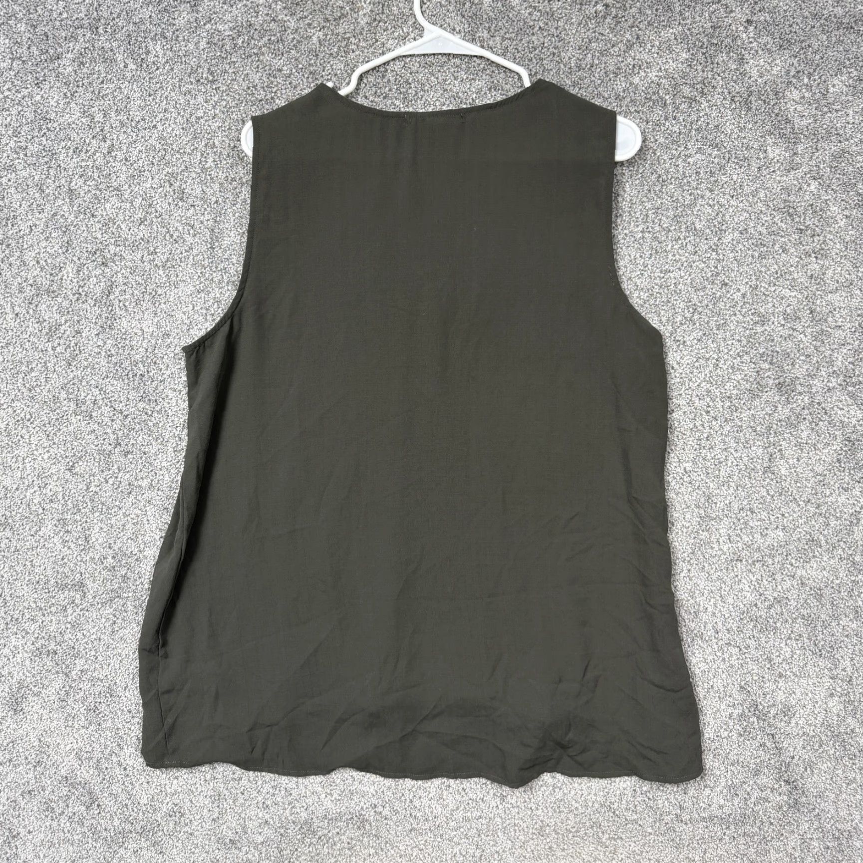 Vintage V Fever Tank Top Womens L Gray V-Neck Pleated Coastal Clean Girl Layering Size L / US 10 / IT 46 - 7 Thumbnail