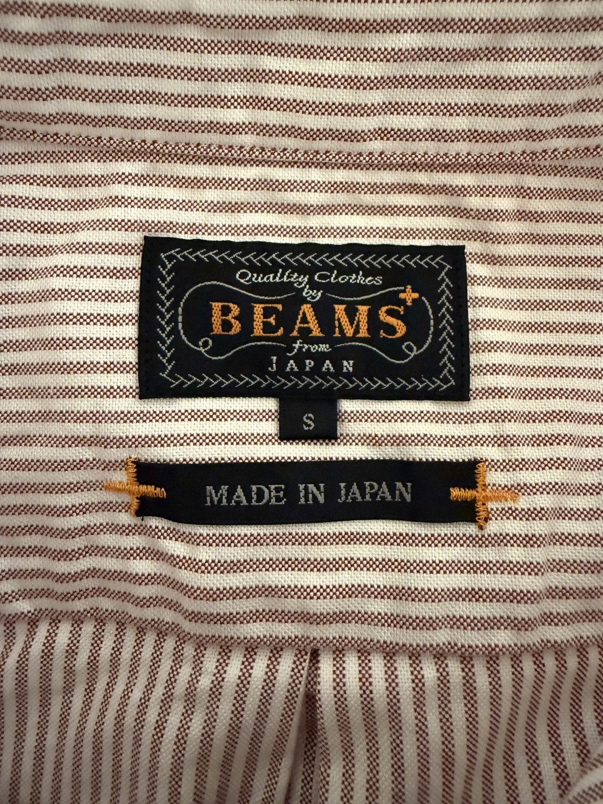 Beams Plus Beams Plus Button Down Short Sleeve Shirt Wine Candy Stripe Size US S / EU 44-46 / 1 - 4 Thumbnail