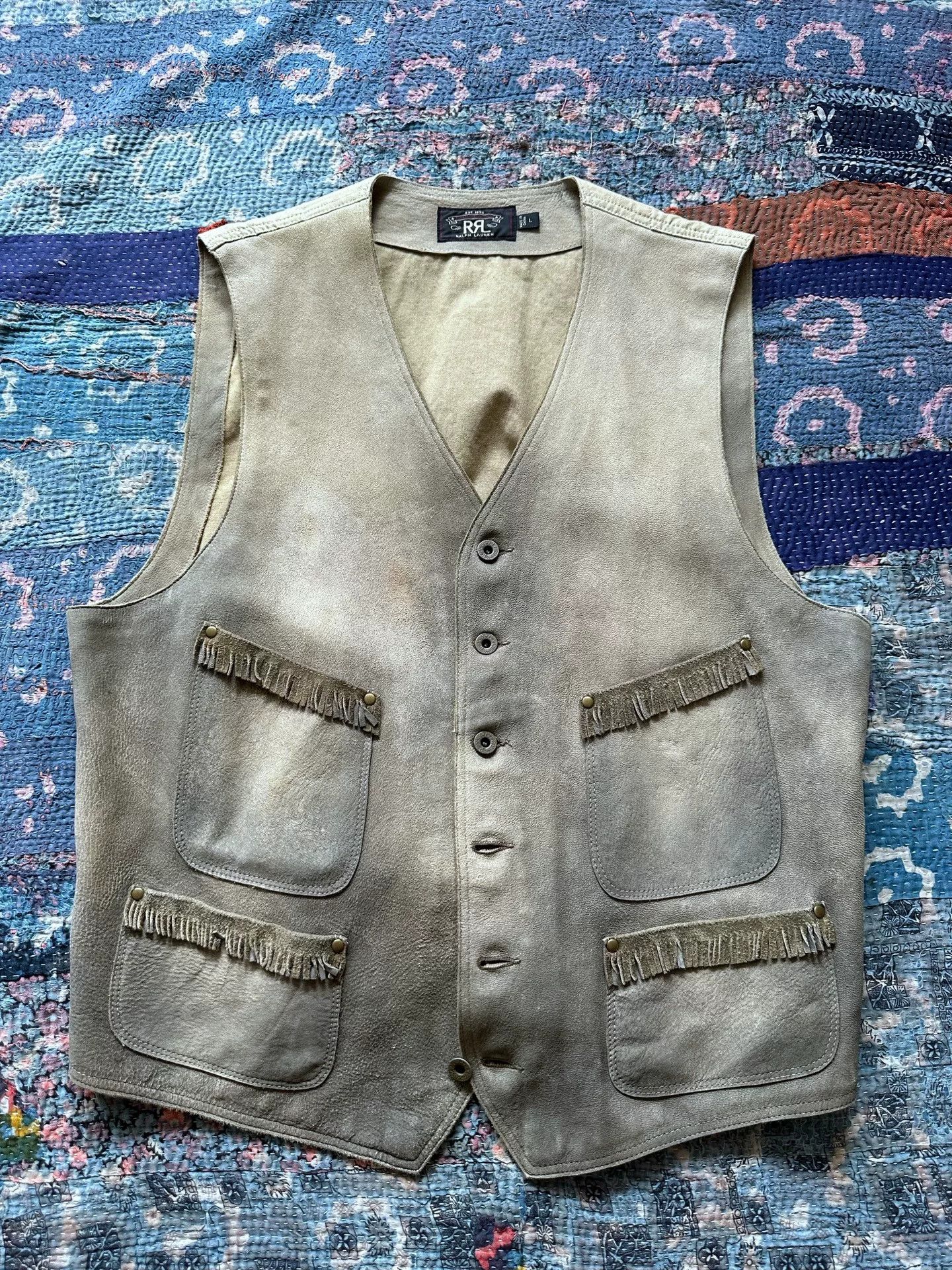 RRL Ralph Lauren RRL Fringe Vintage Vest Size US L / EU 52-54 / 3 - 1 Thumbnail