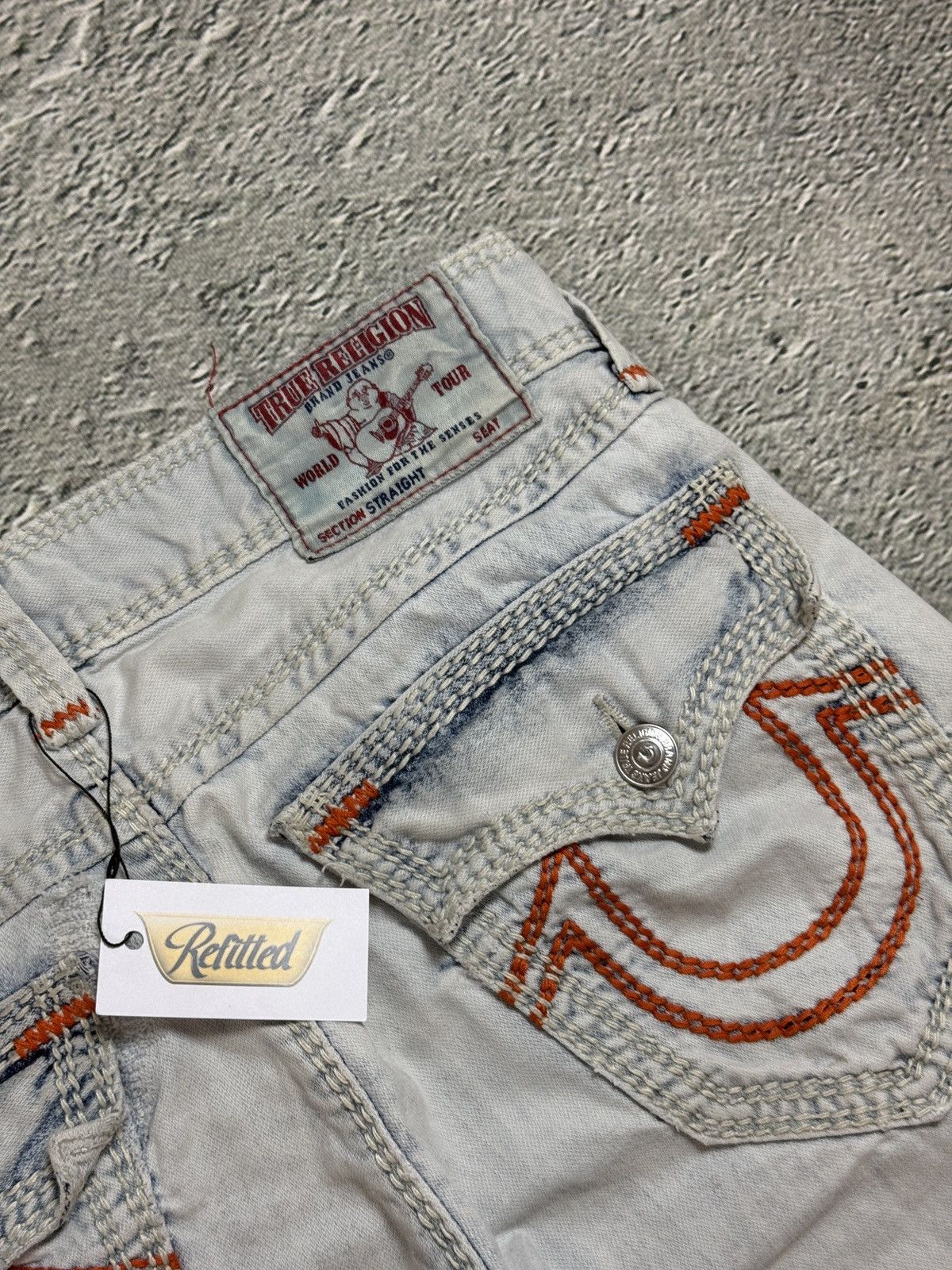 True Religion True Religion vintage white jeans straight mega T Orange Size US 31 - 3 Thumbnail