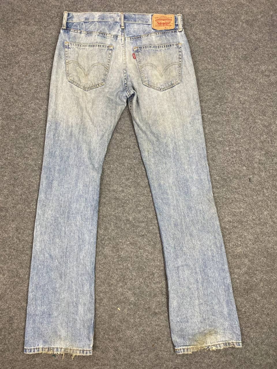 image of Vintage Levis 527 Bootcut Flare Distressed Denim in Light Blue, Men's (Size 34)