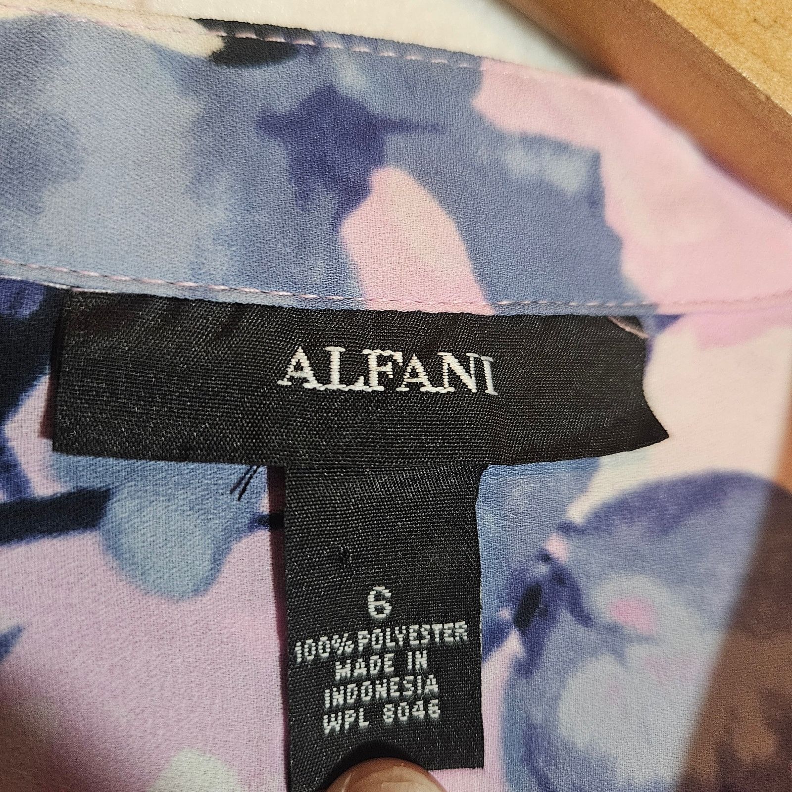 Alfani Alfani Pink Floral Layered Long Sleeve Blouse Size M / US 6-8 / IT 42-44 - 4 Thumbnail