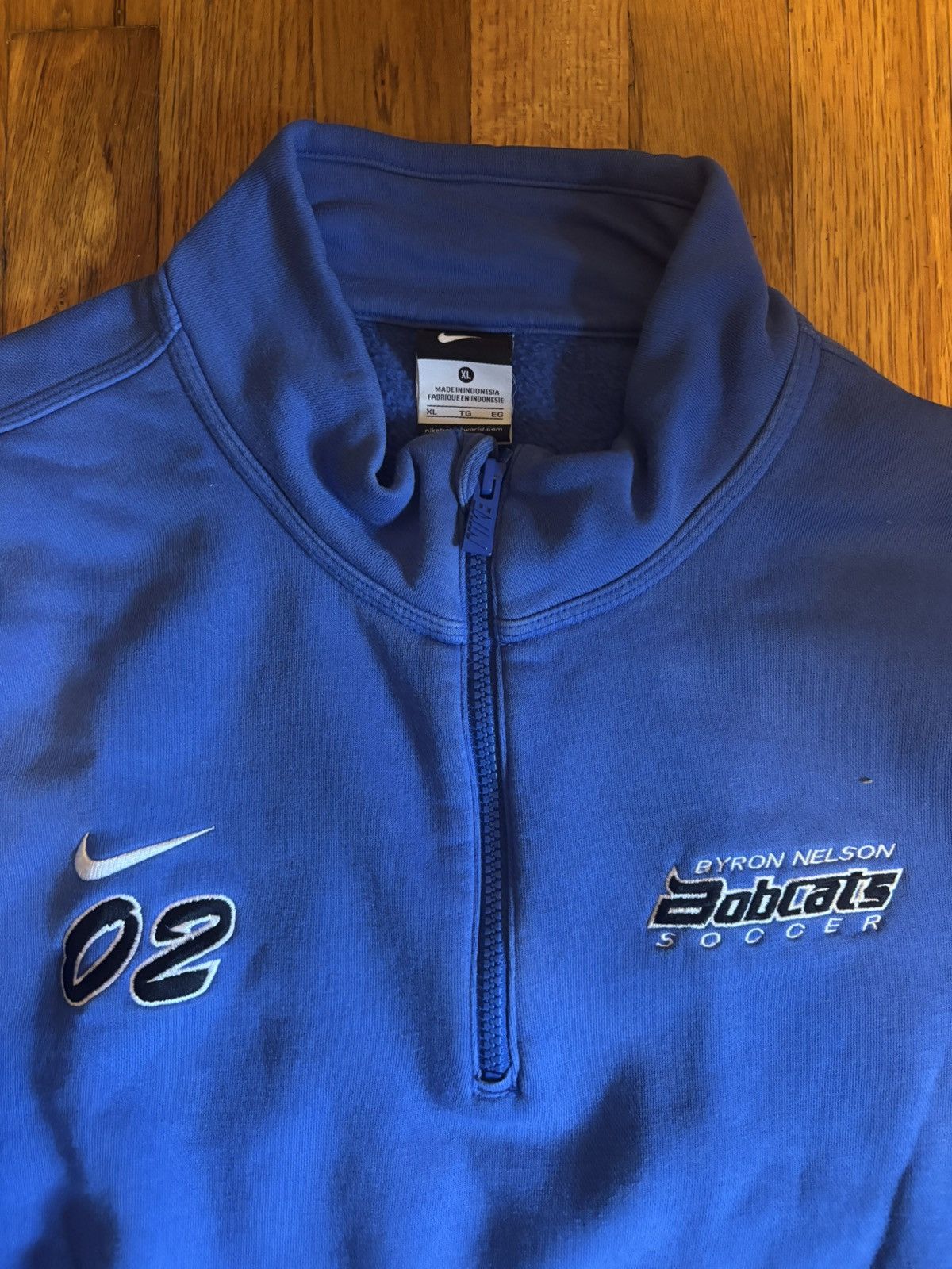Nike Blue Nike Soccer Quarter Zip Sweater Size US XL / EU 56 / 4 - 2 Thumbnail