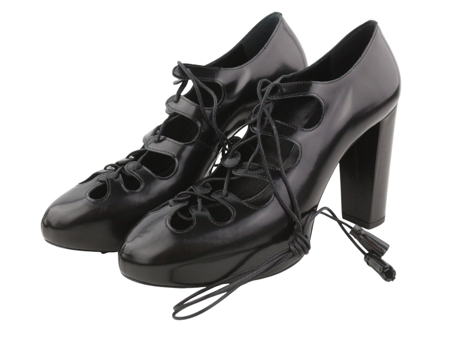 Max Mara SFILATA EU39 Black Leather Cut-Out Pumps 88721 Size US 8 / IT 38 - 2 Thumbnail