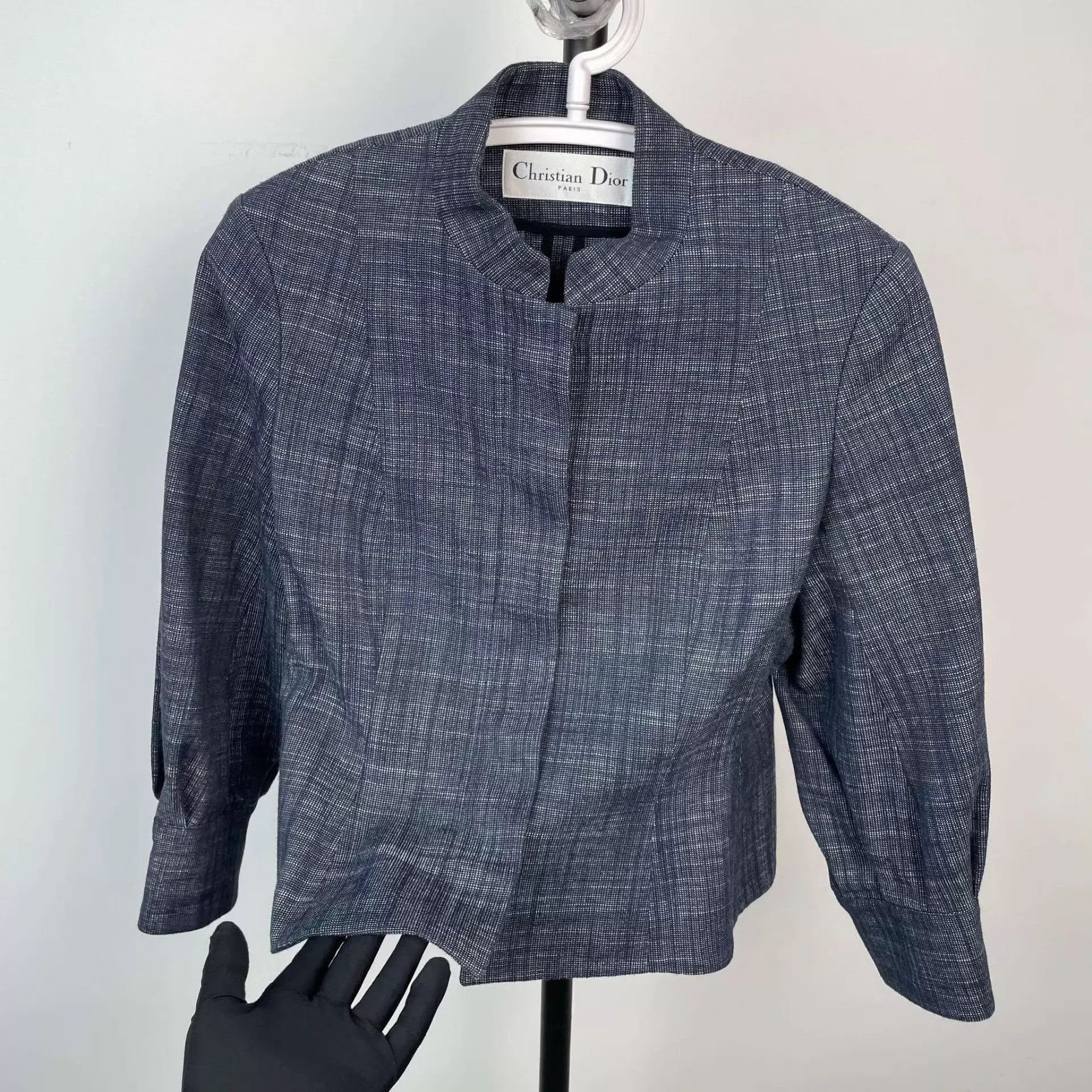 Dior Dior 95 New Linen Stand Collar Waist Blue Jkt 36 Size XS / US 0-2 / IT 36-38 - 7 Thumbnail