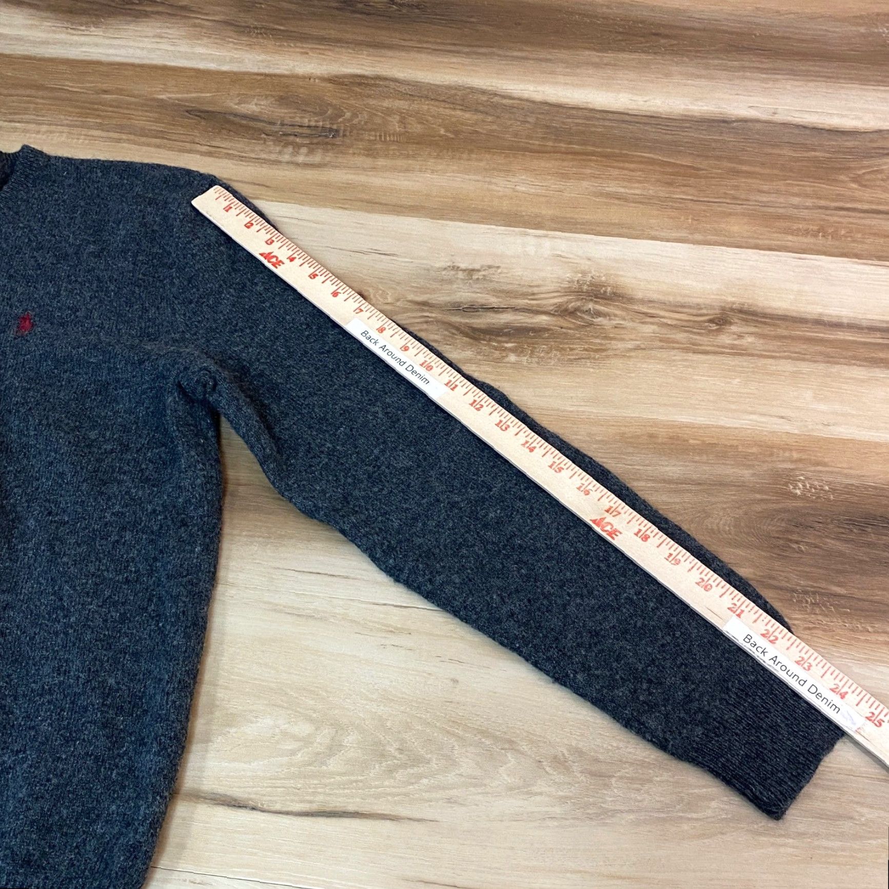 Polo Ralph Lauren Polo Ralph Lauren Mens XL Charcoal Grey 100% Lambswool V-Neck Sweater Red Pony Pullover Knit Long Sleeve Wool Wintry Ivy League Casual Business Mens Size US XL / EU 56 / 4 - 6 Thumbnail